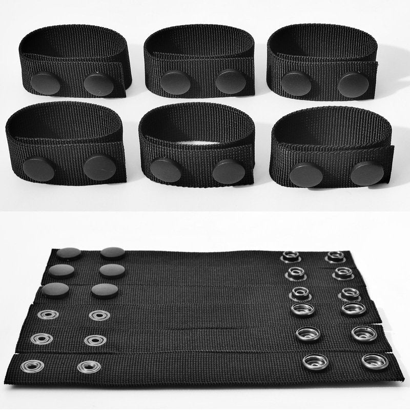 6 PCS Duty Belt Keepers, Tactical Gear Accessories, Nylon Double Snaps for 2"-2.25" Belts Fixing Police Belt Accessories, Belt Keepers for Police Officers, Firefighters, Prison Guards