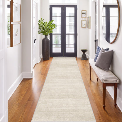 Art&Tuft Washable Runner Rug - 2x8 Hallway Runner Rug Non-Slip, Soft Low Pile Kitchen Rug Runners for Hallways, Entryway, Bedroom, Living Room, Beige