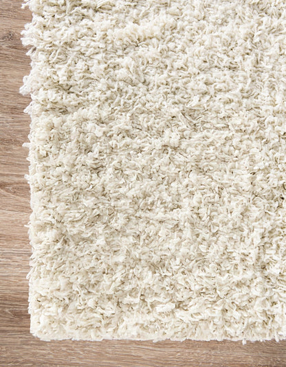 Unique Loom Solid Shag Collection Area Rug (5' 1" x 8' Rectangle Pure Ivory)