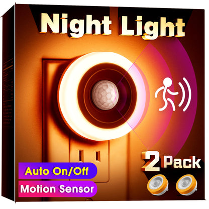 Briignite Motion Sensor Night Light, 4 Pack, Night Lights Plug into Wall, Auto On/Off Motion Activation Nightlight, Energy-Saving 0.6W LED, Daylight White, Ideal for Kids, Bedroom, Bathroom
