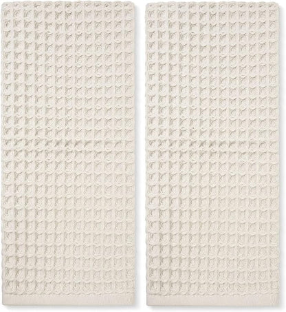 Jacquotha Waffle Hand Towels 2-Piece – Cotton, Quick Dry, Lint Free, 13” x 29”