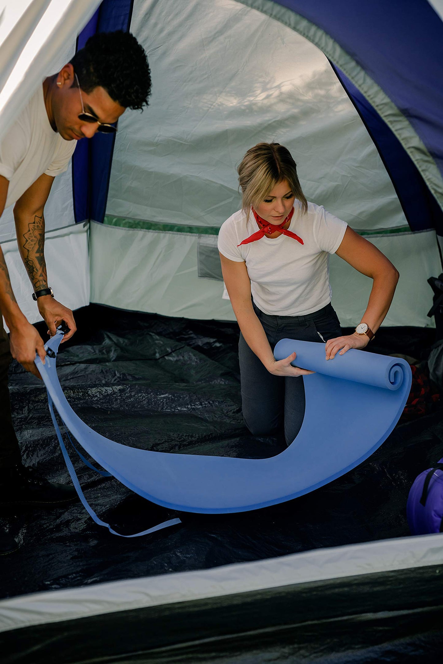 Stansport Pack Lite Camping & Backpacking Sleeping Pad – Lightweight Closed Cell Foam Mat – Waterproof & Puncture-Proof – Roll-Up Portable Design for Hiking & Outdoor Sleep – Straps Included