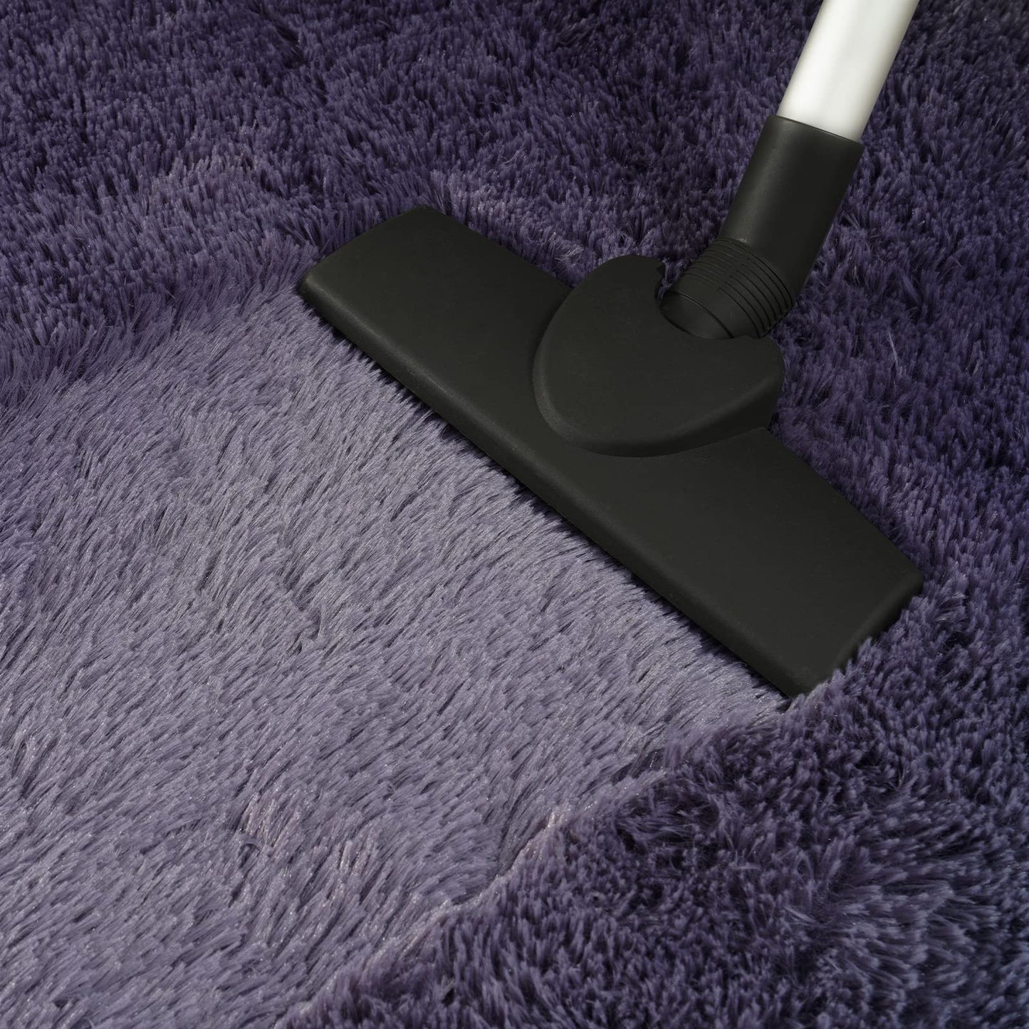 ISEAU Oval Fluffy Rug Carpets, Modern Plush Shaggy Area Rug for Kids Bedroom Extra Comfy Cute Nursery Mat Bedside Mats for Boys Girls Room Home Decor, 2.6 x 5.3ft, Grey Purple