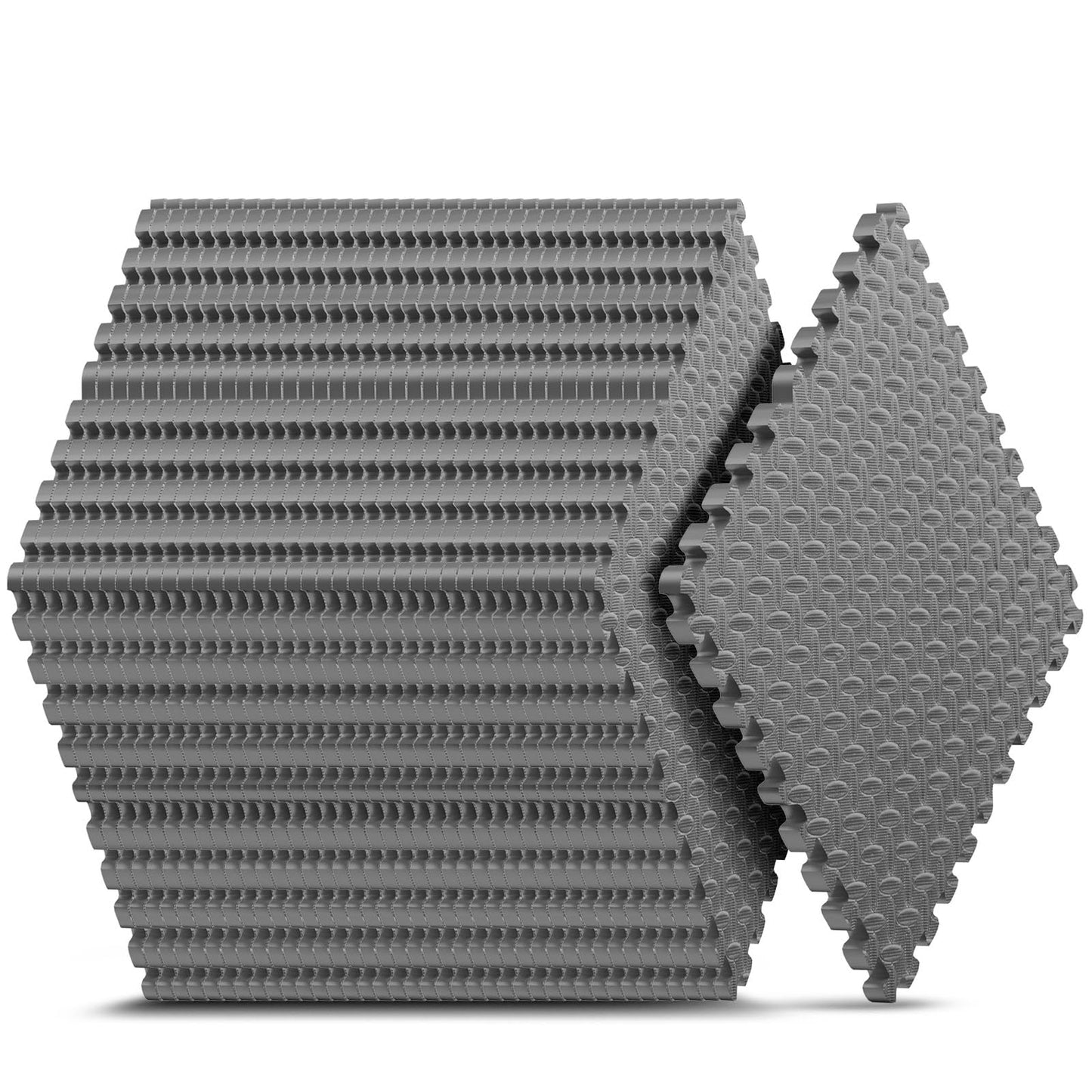 Home Gym Mat, Puzzle Exercise Mat, EVA Interlocking Foam Floor Tiles for Home Workout Equipment and Kids' Play Areas - Grey, 24 in x 24 in x ½ in - 16 Tiles (Grey, 16 Pack, 64 SQ FT)