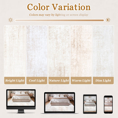 Tosuoka 8x10 Area Rugs for Living Room Bedroom, Washable Rug Beige Abstract Soft Rugs Modern Neutral Non-Slip Large Rug Low Pile Indoor Carpet for Nursery Dining Room Home Office