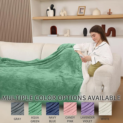 Heated Blanket Electric Blanket Twin Size, Fast Heating & Overheating Protection, Ultra Soft Heated Throw Blanket Twin Size with 5 Heating Levels & 10 Hours Auto Off, 62"x84", Aqua Green