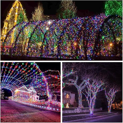 Extra-Long 144FT Solar String Lights for Outside, 2 Pack 400LED Solar Christmas Lights Outdoor, Waterproof Copper Wire with 8 Modes Twinkle Fairy Lights for Tree Garden Party Xmas Decor (Multicolor)