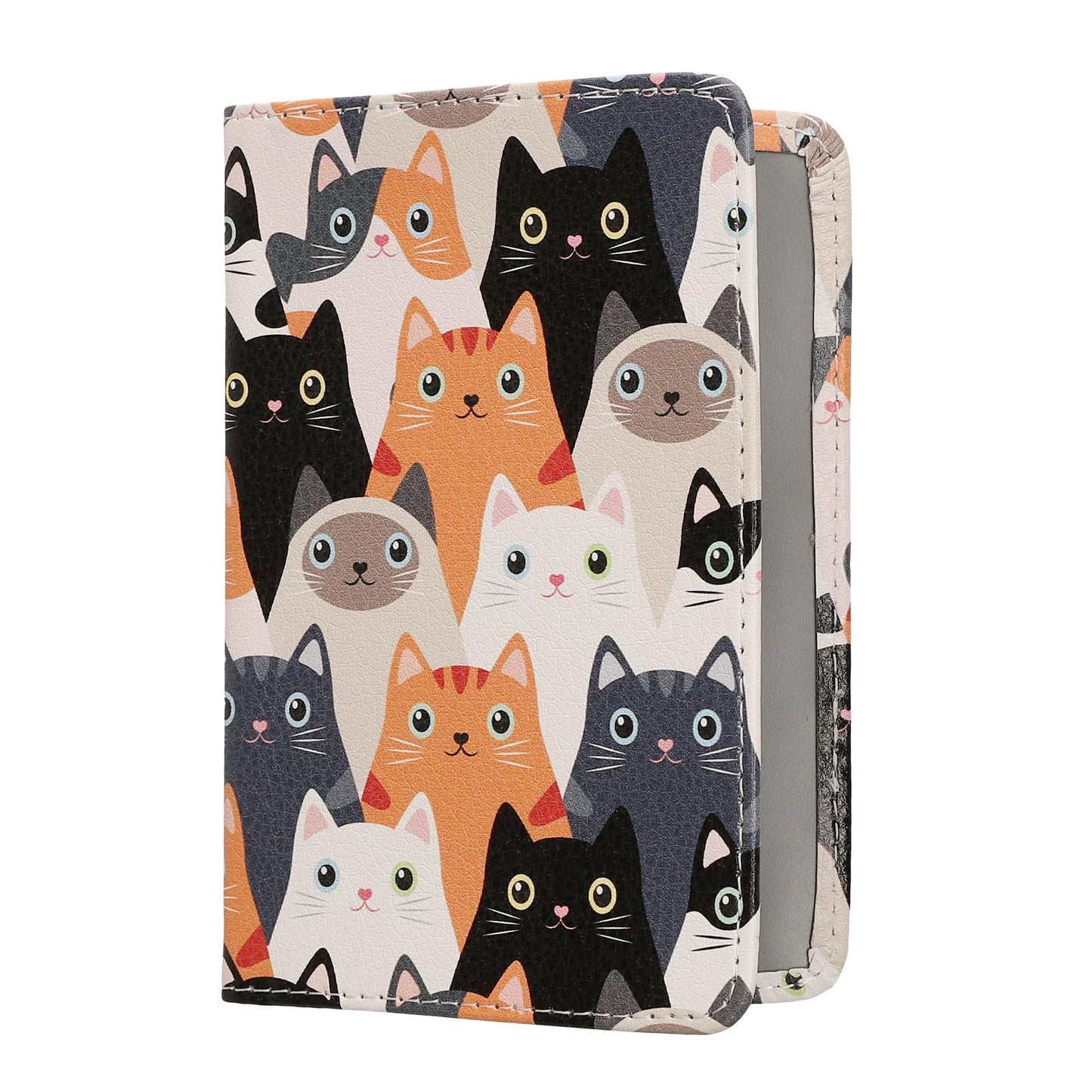 kwmobile Registration and Insurance Holder - Car Document Holder for Vehicle Documents and Cards - PU Leather with Design - Orange/Black/White