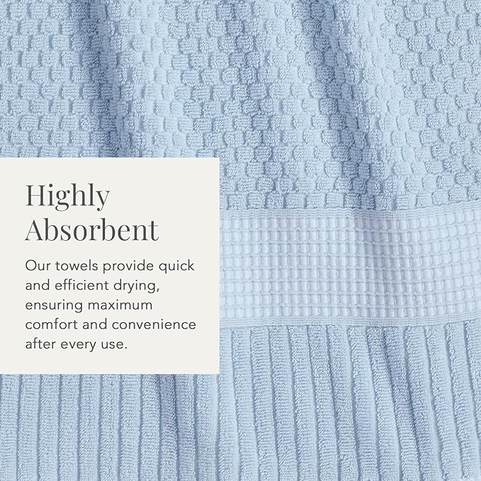 NY Loft 100% Cotton Towel Set 6 Piece | Super Soft & Absorbent Quick-Dry 2 Bath
