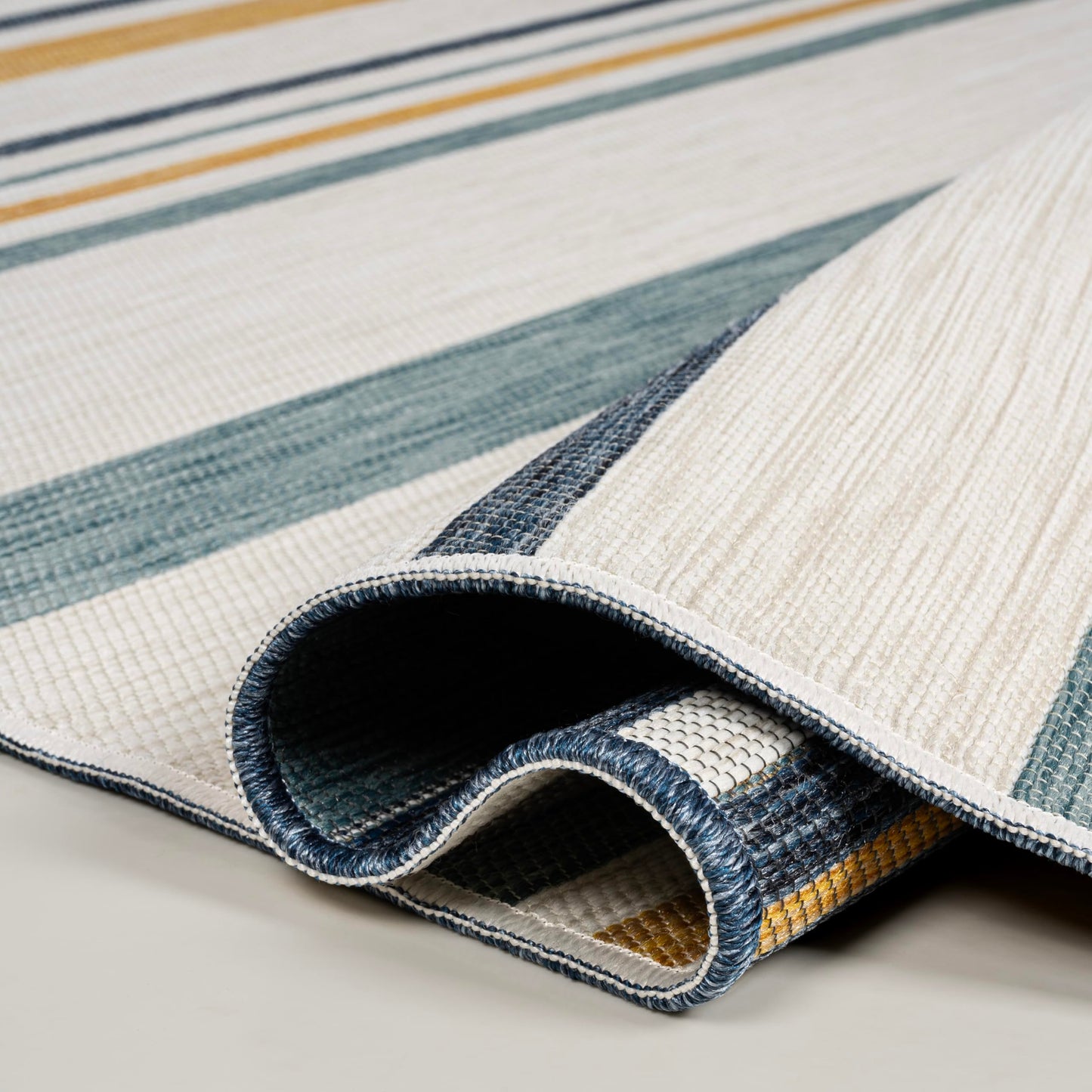 JONATHAN Y Ticking Stripe Reversible Washable Indoor Outdoor Runner Rug 2X8 Cream/Navy, Janus Classic Coastal for Backyard, Patio, Porch, Easy-Cleaning, Pet-Friendly, Non-Shedding (SVH104A-28)