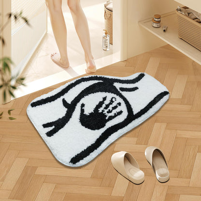 Didswuit Female Body Shape Tufted Bath Rug, Funny Hands Pattern Bathmat Carpet, 23.6"x15.8" Abstract Washable Absorbent Floor Mat Home Décor for Bathroom Living Room Non-Slip Doormat