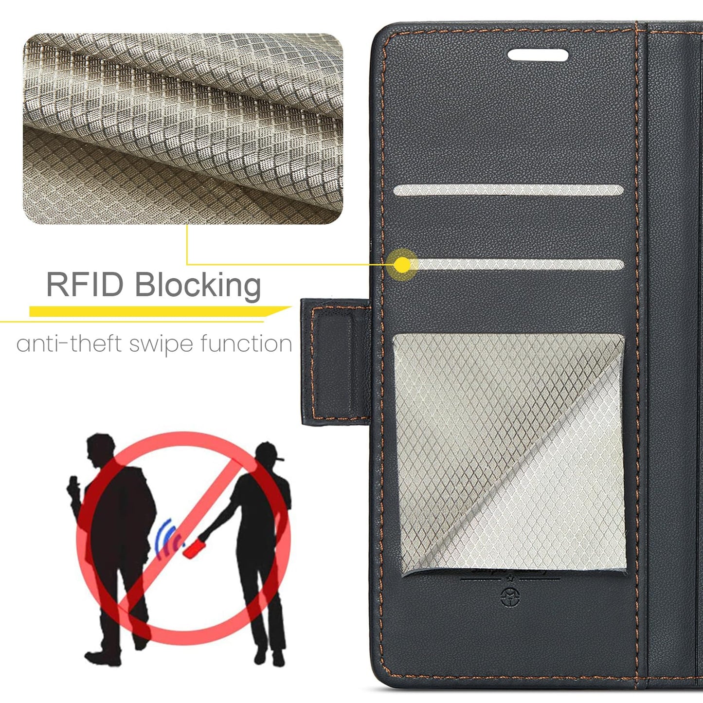SINIANL Compatible with Samsung Galaxy S26 Ultra Wallet Case with Card Holder, Women Men Flip Cover with RFID Blocking Magnetic Clasp Kickstand Leather Book Folio Case for Galaxy S26 Ultra Black