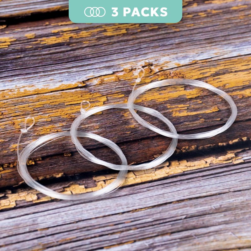 SF Pre-Tied Loop Heavy Butt Fly Fishing Bass Tapered Leader High Knot Strength Clear Nylon for Bass/Large Flies 3 Packs 9FT 10lb