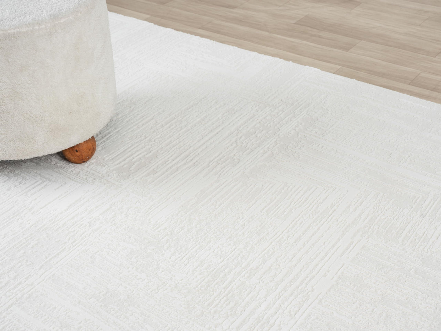 RUGGERRUGS Amy Modern Abstract Area Rug for Living Room, 4x6 Contemporary Textured Geometric Cream Neutral Rug, Stain Resistant Non-Shedding Carpet for Bedroom, Dining Room or Kitchen (4' x 6', Cream)