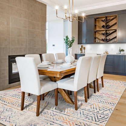 Rugshop Geometric Boho Large Area Rug – Multi Tribal Pattern, Perfect for Living Room, Dining Room, Office, 8x10