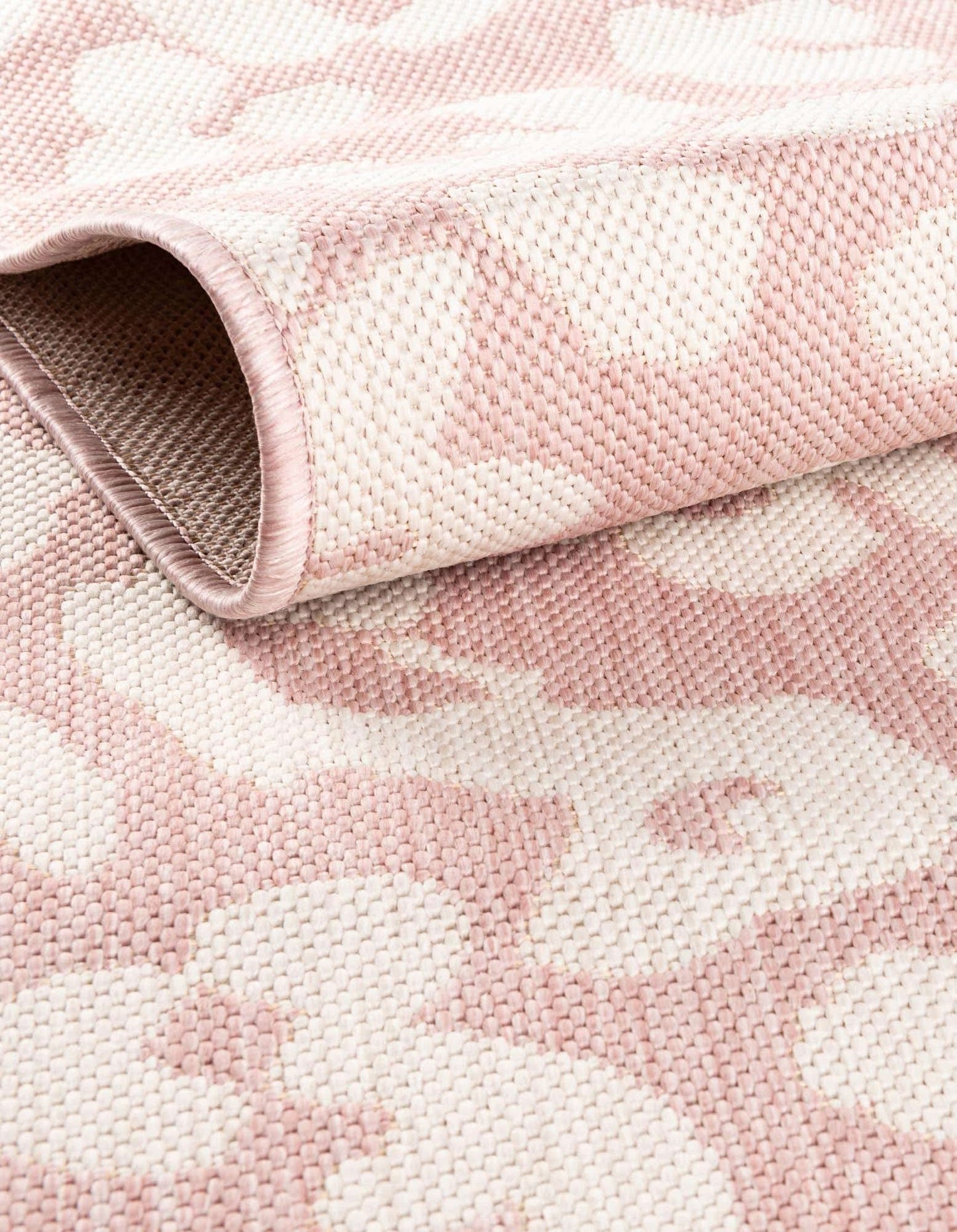 Unique Loom Outdoor Safari Collection Area Rug - Leopard (2' x 7' 10" Runner, Pink Ivory/ Ivory)