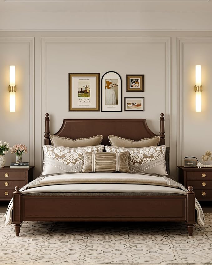 Rechargeable Battery Wall Sconce Set of Two, 8000mAh Cordless, Dimmable, Timer, Remote, Touch Control, 3000K, USB-C Charging for Living Room Gold with White Lampshade (Include 4 Special Bulbs)