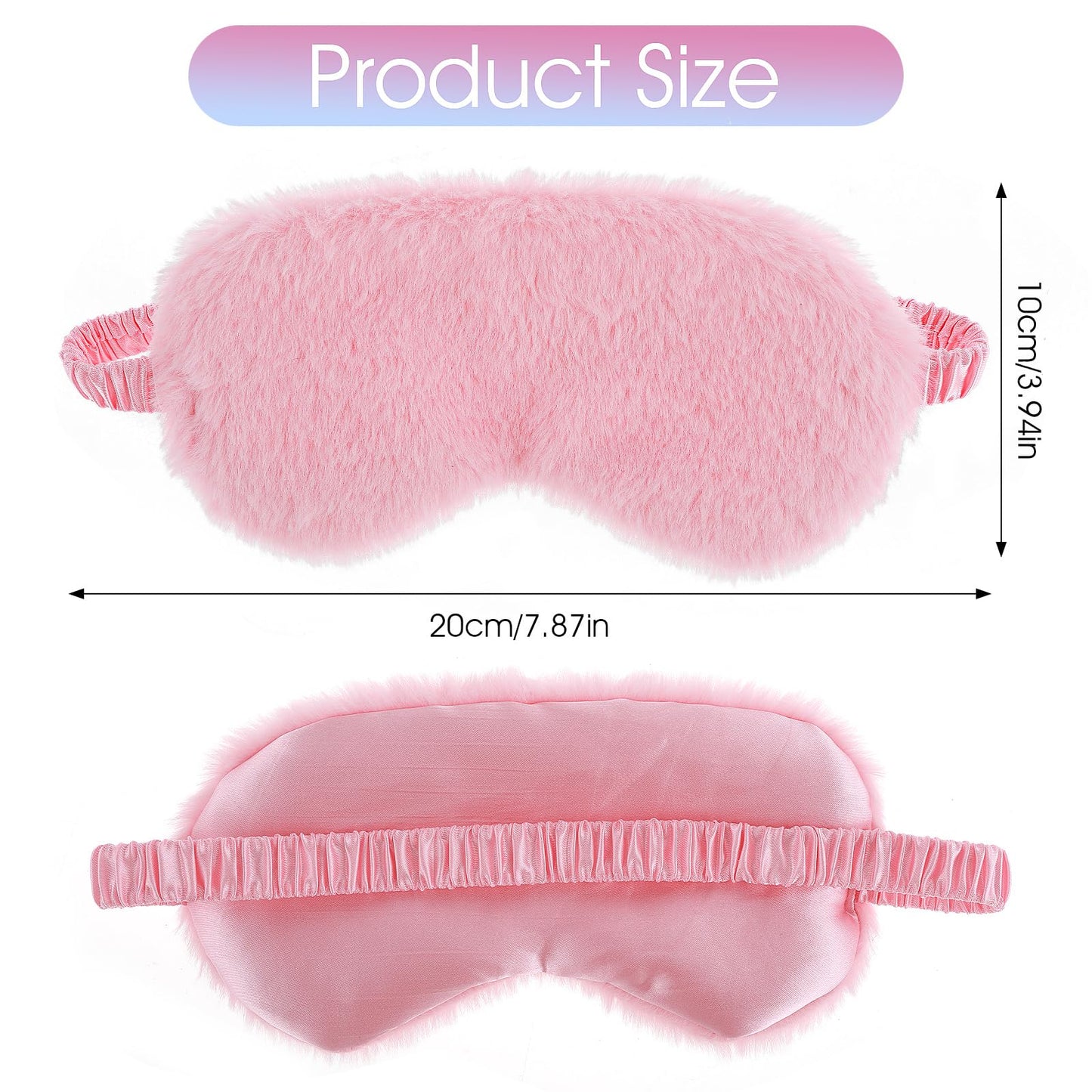 2 Pack Plush Sleeping Eye Mask Soft Plush Eye Mask Fuffy Eye Cover Comfortable Sleep Mask Blindfold Rainbow Faux Fur Eye Shade for Women, Men and Kids Travel Nap Sleeping 565488_2_3pL1H9vJ3