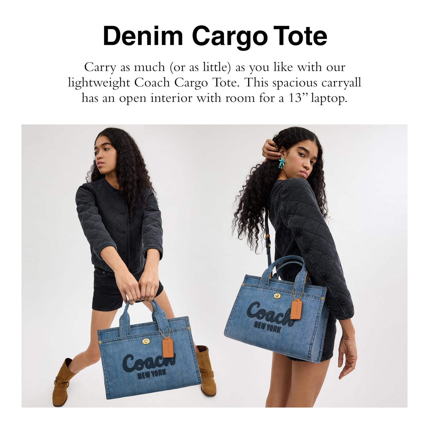 Coach Women's Denim Cargo Tote, Indigo