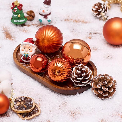 Christmas Tree Decorations Ornament Set for Fall Halloween, 50ct Orange Shatterproof Christmas Ball Ornaments Hanging Xmas Holiday Party Decor(1.57"-2.36")