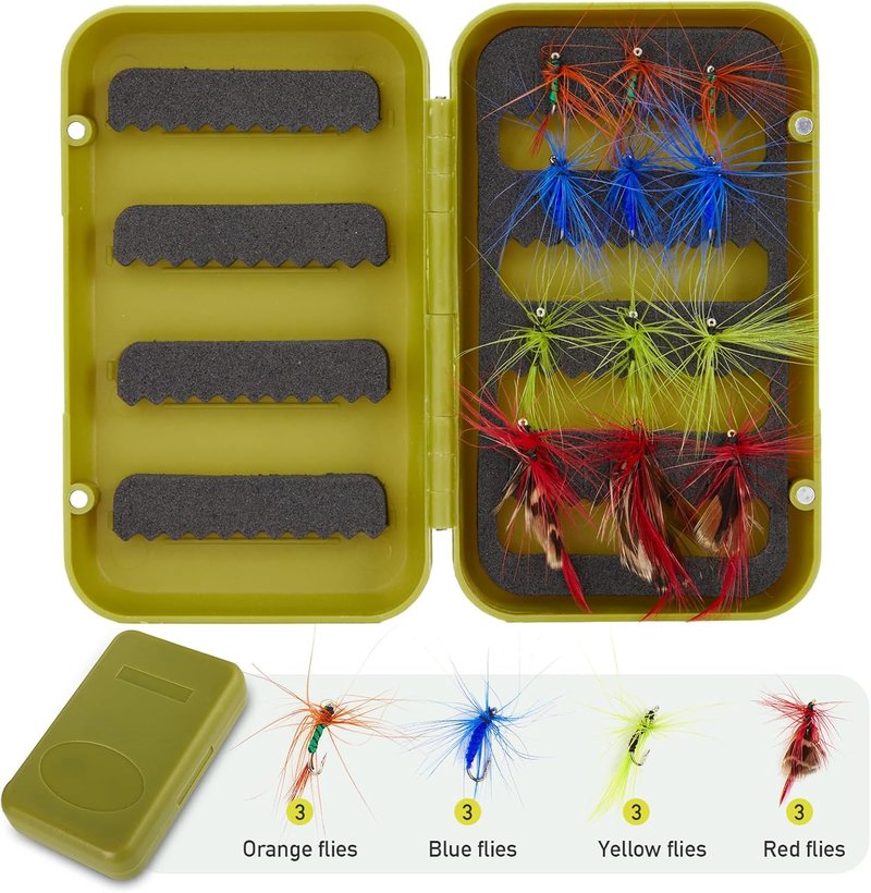 Gonex Fly Fishing Rod and Reel Combo - 4-Piece Carbon Fiber Kit with 12 Flies, Line & Travel Case | Lightweight & Portable