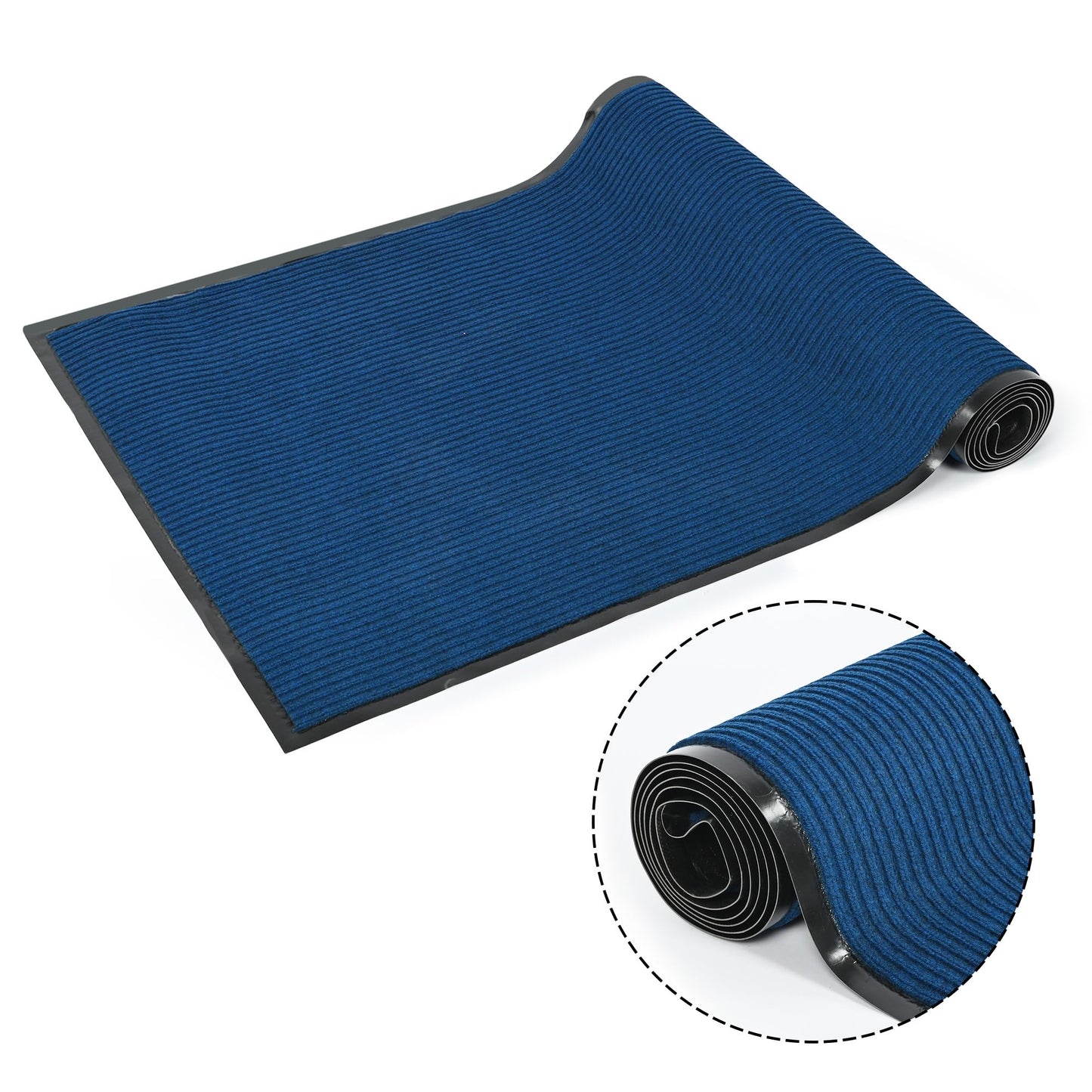 foriy 3x10ft Outdoor Floor Mat Commercial Runner Rug Heavy Duty Non Slip Entrance Rugs Indoor Outdoor Entryway Doormat with Rubber Back Waterproof Mat for Home Hotel Office (3'x10'Dark Blue)