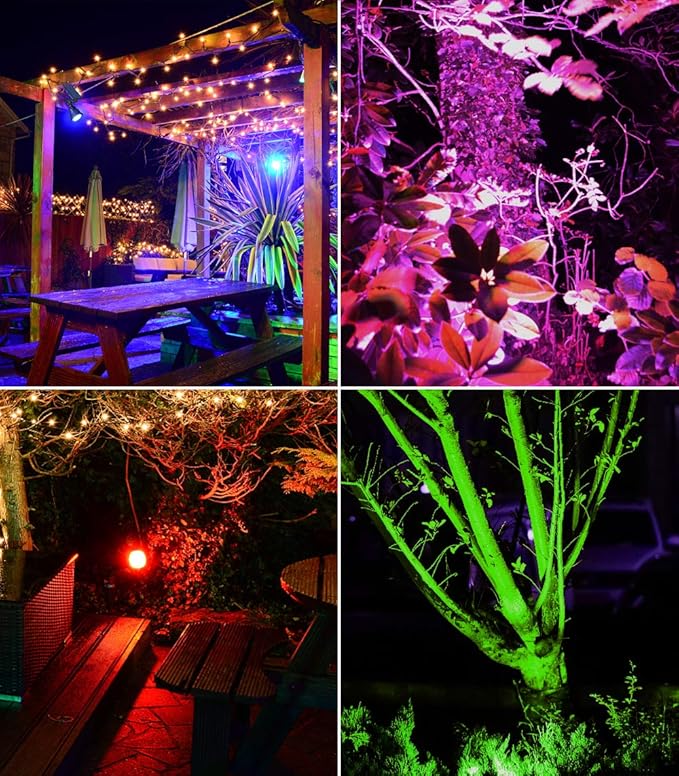 Solar Outdoor Lights, 9 Modes Color Changing 18 LED Halloween Solar Spot Lights Outdoor Waterproof Spotlight Landscape Light Solar Powered for Garden Yard Tree Flag Patio Christmas(2 Pack)