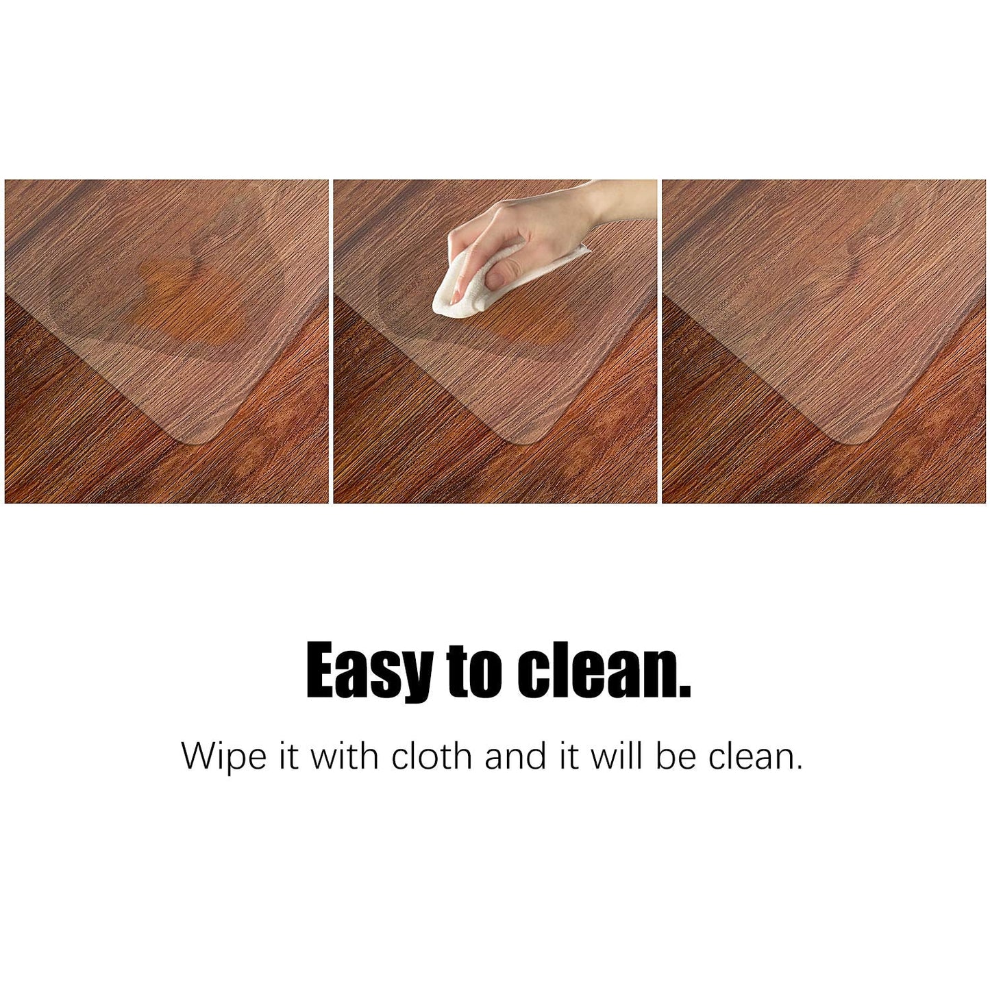 Azadx Office Chair Mat for Hard Floors 48" X 72", Clear PVC Chair Mat for Hardwood Floor, Durable Plastic Floor Protector Mat for Home and Office use (48" X 72" Rectangle)