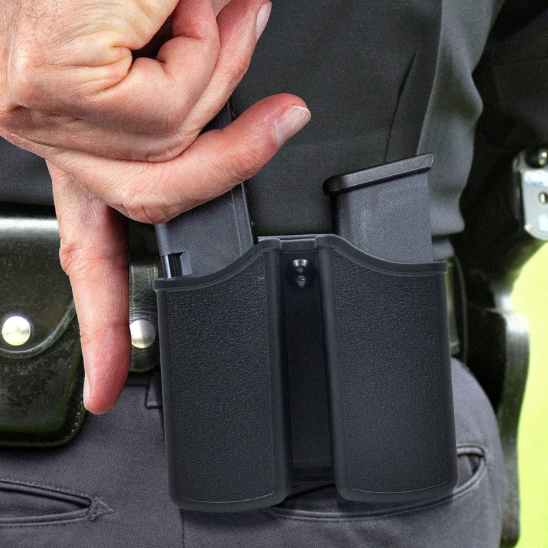 RioRand Magazine Pouch Double Magazine Holster Universal 9mm .40 Caliber Stack with 1.5-2 Inches Belt Clip Compatible with Most Pistol Clips