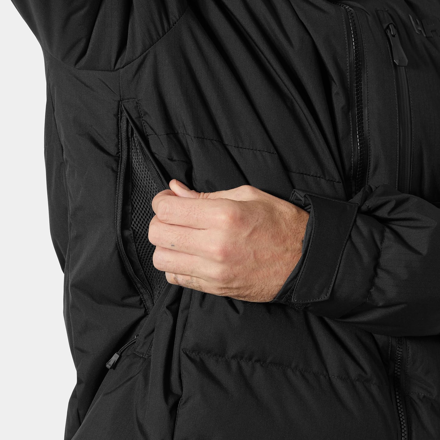 Helly Hansen KVITFJELL Race Puffy Jacket - Men's Warm, Protective, Athletic-Insulated Ski Coat, 990 Black - L