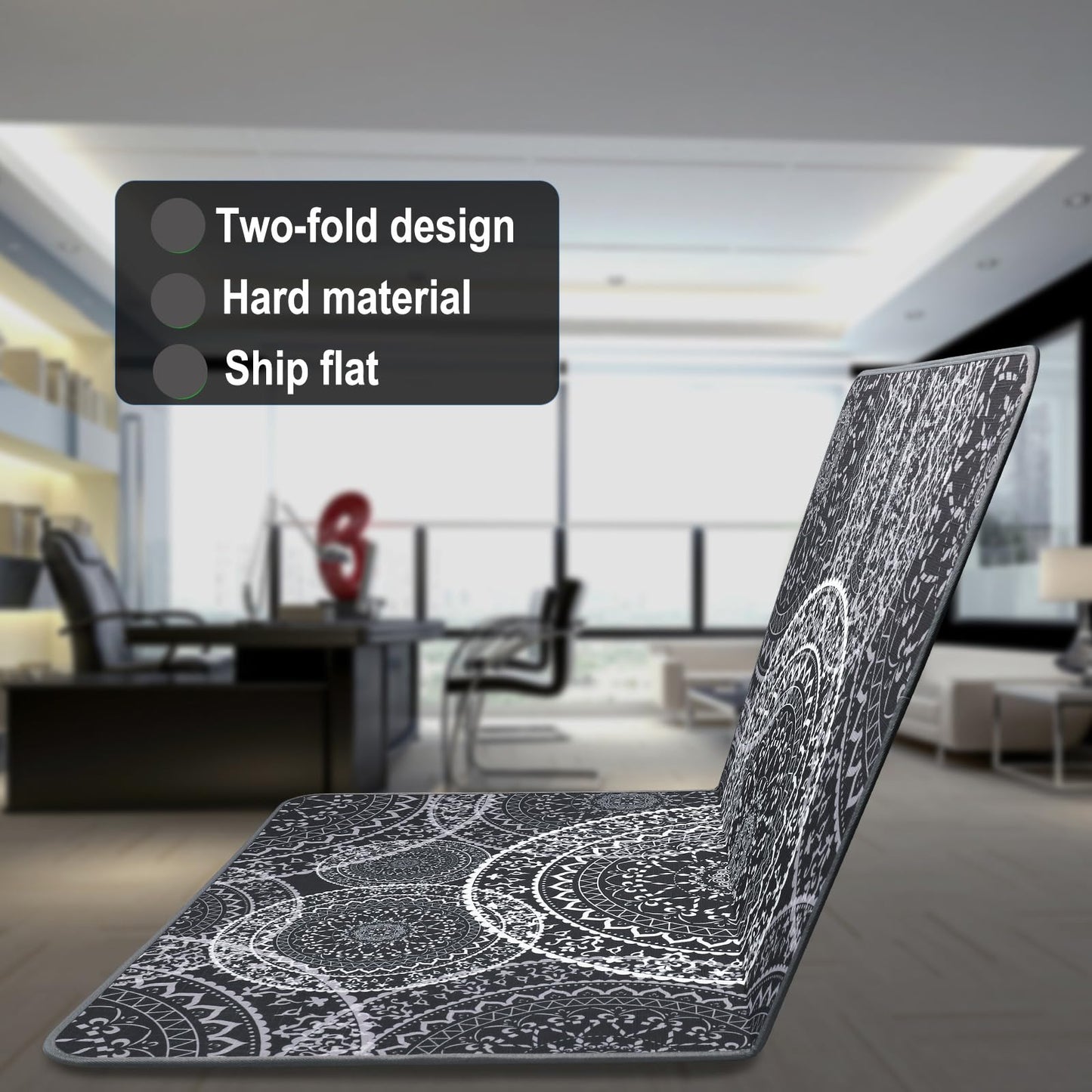 AiBOB Chair Mat for Carpeted Floors, Premium Quality Hard Material, Office Floor Mats for Computer Desk on Carpet, Easy Gride for Chairs, 36x48 Grey