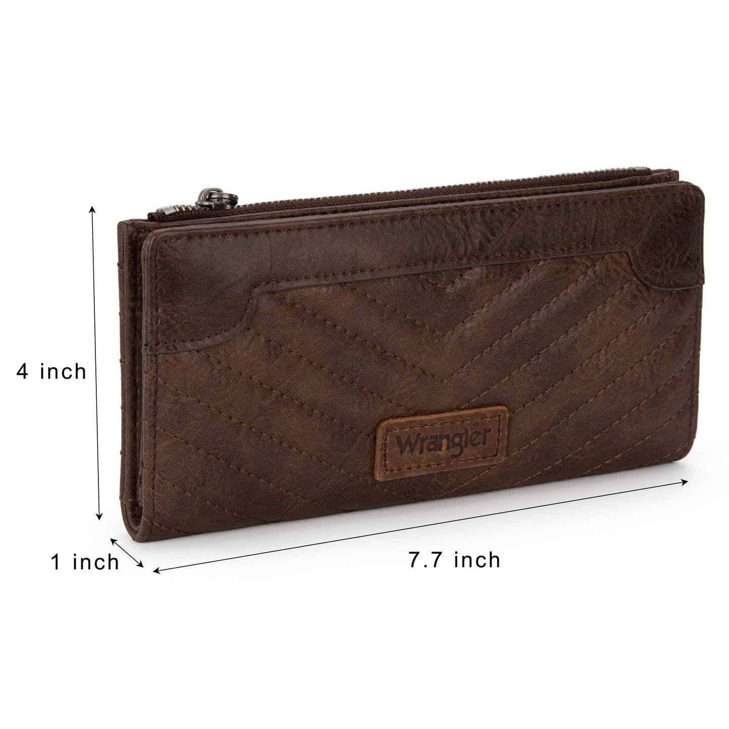 Montana West Wrangler Minimalist Wallet for Women Credit Card Wallet Ladies Travel Wallets Monederos de Mujer Card Cases & Money Organizers with Smooth Zippers for Women Men Coffee