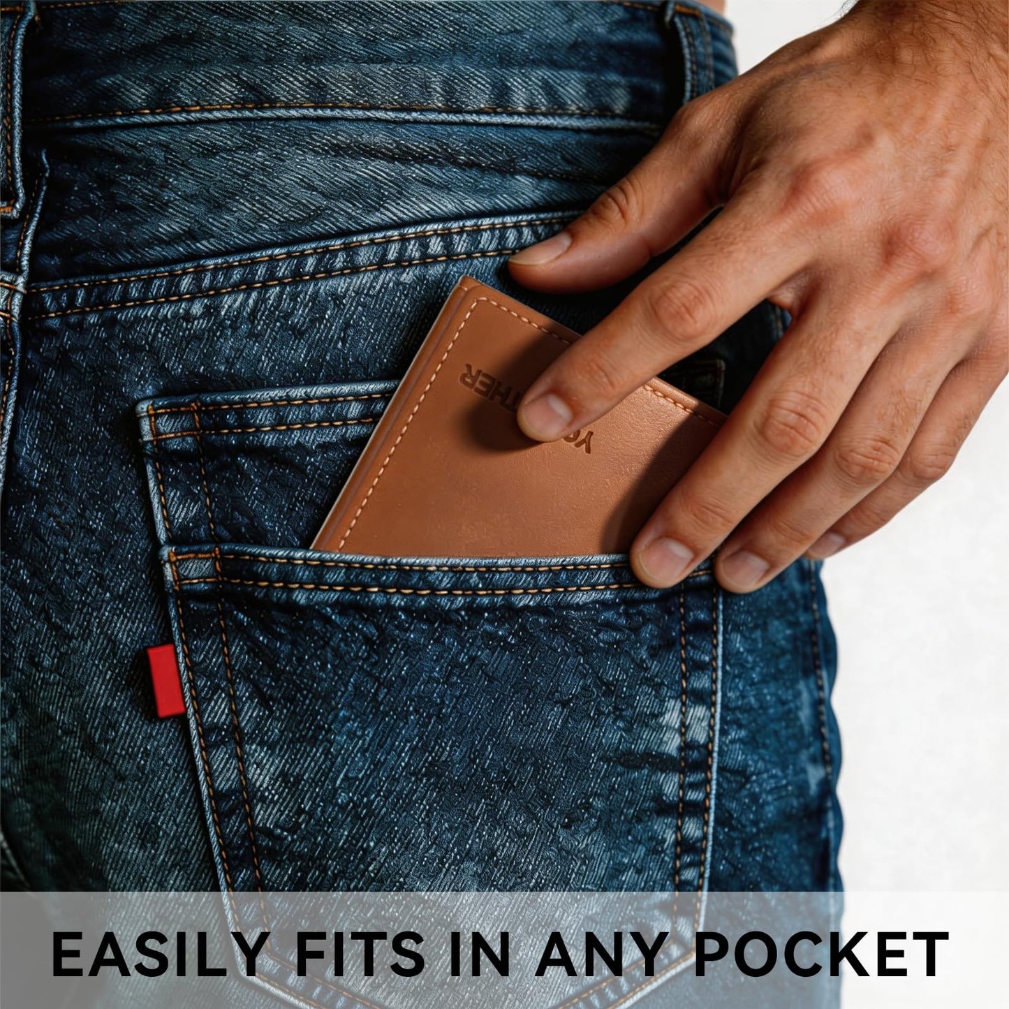 YOKALTHER Trifold wallets for Men, RFID Blocking Trifold Wallets, Mens Genuine Leather Trifold Wallets, 8 Card Slots and ID Window, Slim Durable and Easy to Carry