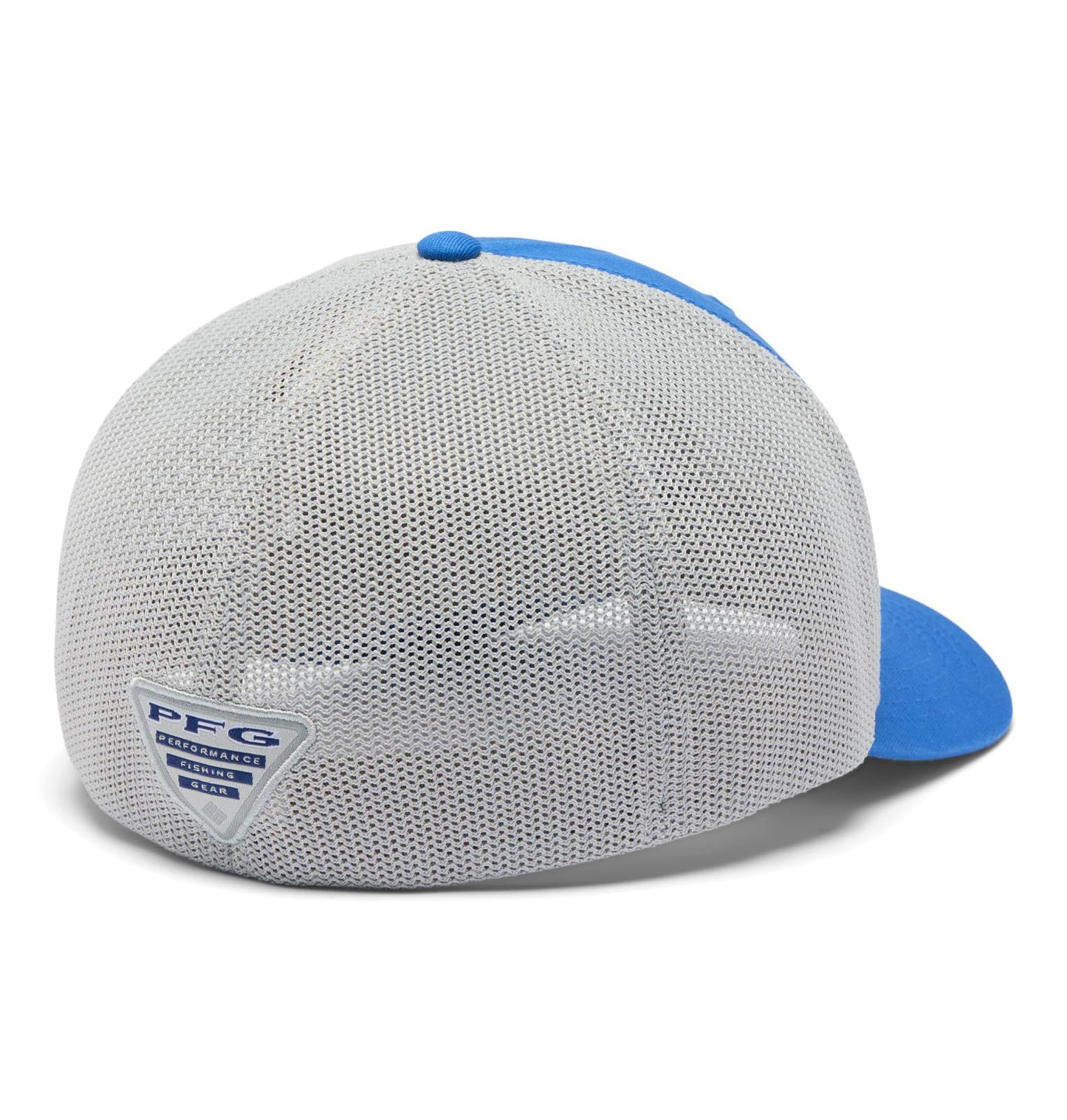 Columbia Unisex PFG Fish Flag Mesh Ball Cap, Vivid Blue/Cool Grey/US Fish Flag, Small/Medium