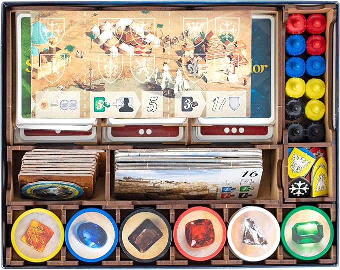 TowerRex Organizer for Splendor Board Game and Cities of Splendor Expansion Storage Insert Accessories Upgrade