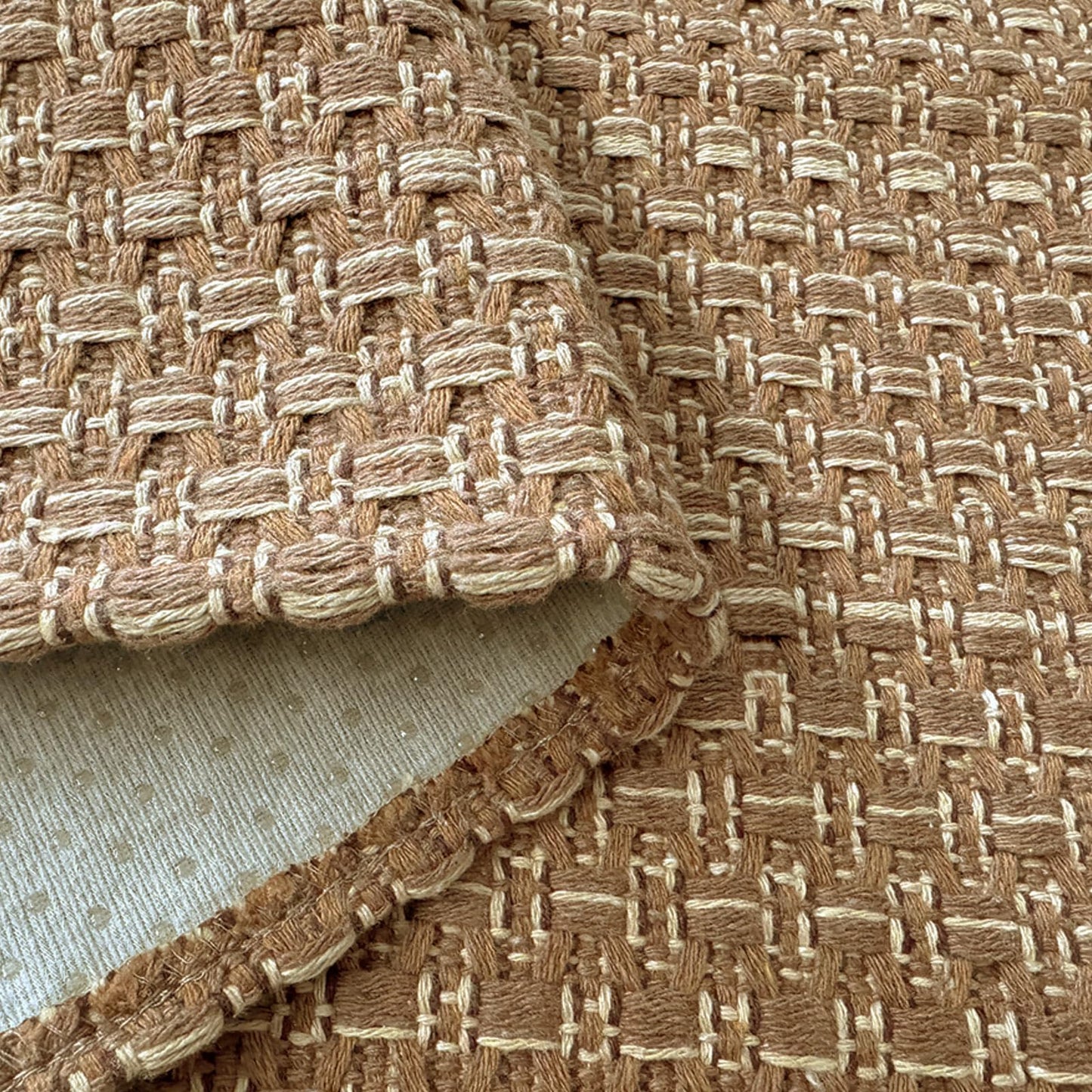 Bathroom Runner Rug,2x6 ft Hallway Runner,Braided Style Kitchen Runner Rugs,Faux Jute Rug with Rubber Backing,Machine Washable Neutral Entryway Runner Non Slip,Tan Brown