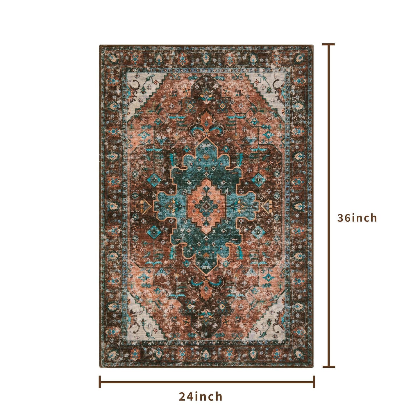Ciicool Washable 2x3 Entry Rug, Small Rugs for Entryway Kitchen Bathroom Door Mat Indoor Entrance, Non Slip Rubber Backing, Stain & Fade Resistant,Oriental Low-Pile Throw Carpet