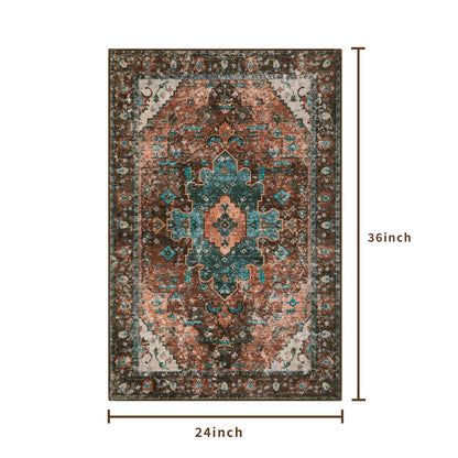 Ciicool Washable 2x3 Entry Rug, Small Rugs for Entryway Kitchen Bathroom Door Mat Indoor Entrance, Non Slip Rubber Backing, Stain & Fade Resistant,Oriental Low-Pile Throw Carpet