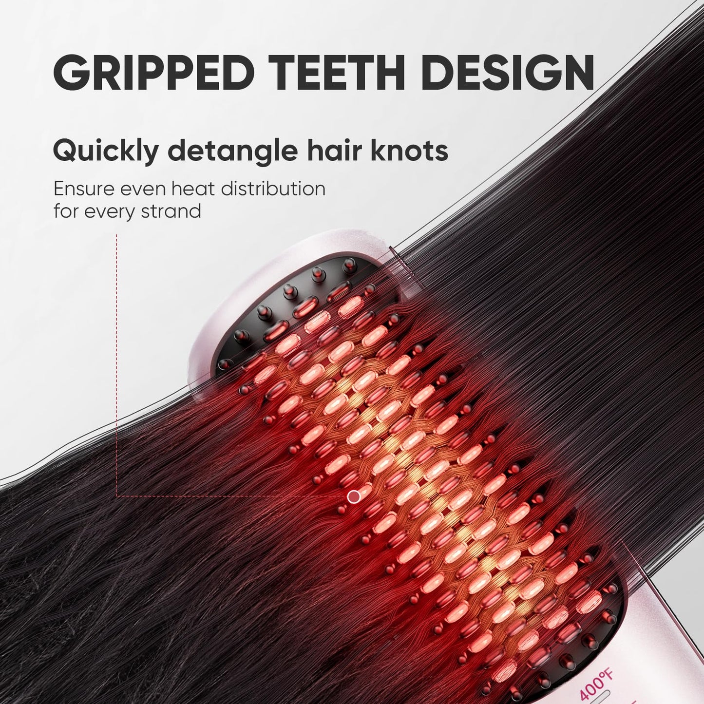 Beautigo Mini Ionic Hair Straightener Brush, Rose Gold