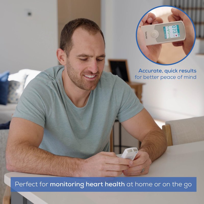 Beurer Cardio Companion EKG Monitor - 3-Lead Portable ECG Machine, Detects Irregular Heart Rhythms, Fast Results in 30 Seconds, Bluetooth with App, Rechargeable Battery, FSA/HSA Eligible, ME75