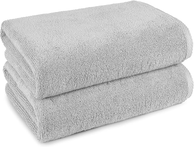 Amazon Basics 2 Piece Quick-Dry Oversize Bath Towel, 100% Cotton
