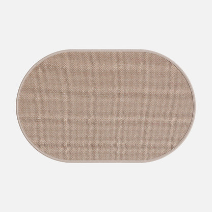 Eunoia Oval Bathroom Rugs 16x24 Inch, Bath Mat Non Slip Washable,Quick Absorption & Durable, Soft Shag Bath Mats for Bathroom Floor, Tub and Shower, Light Brown