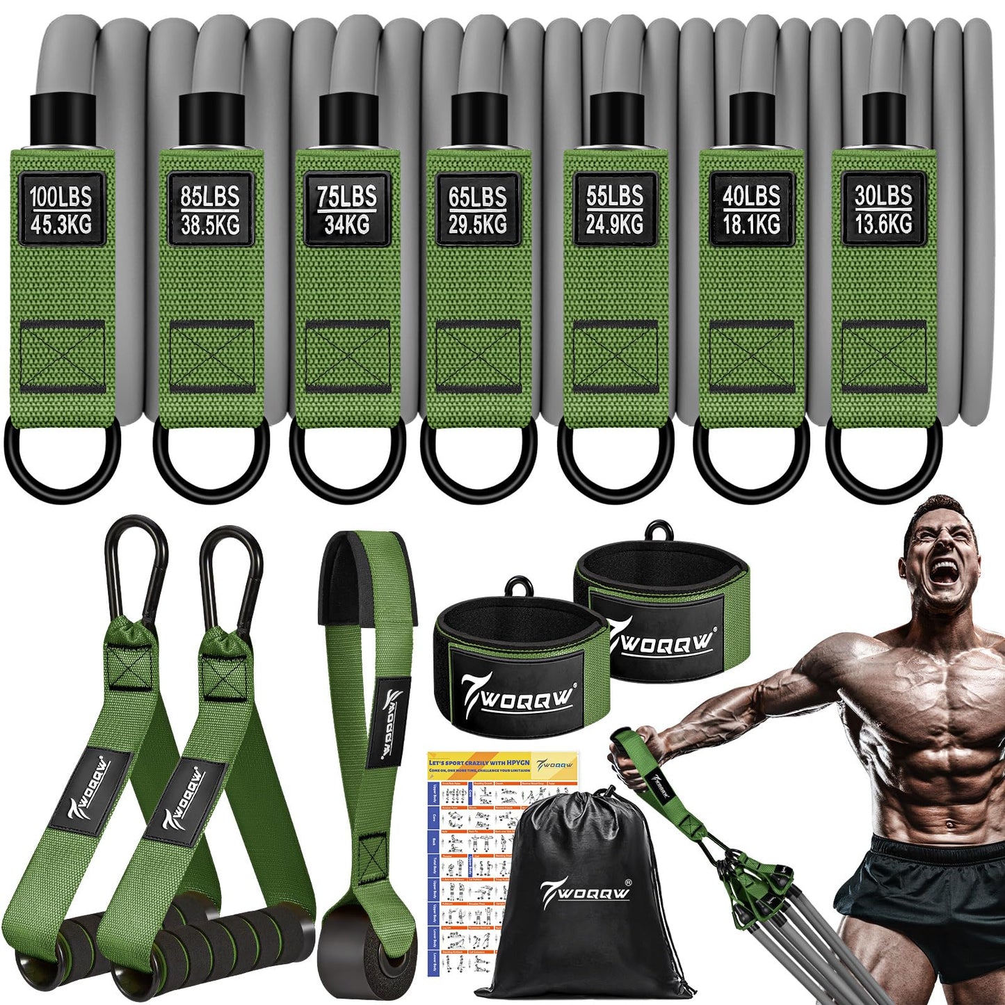 Heavy Resistance Bands for Working Out, 350lbs/450lbs Exercise Bands with Handles, Workout Bands Set for Men, Fitness Weight Bands for Muscle Strength Training, Stretching, Slim, Home Gym Equipment
