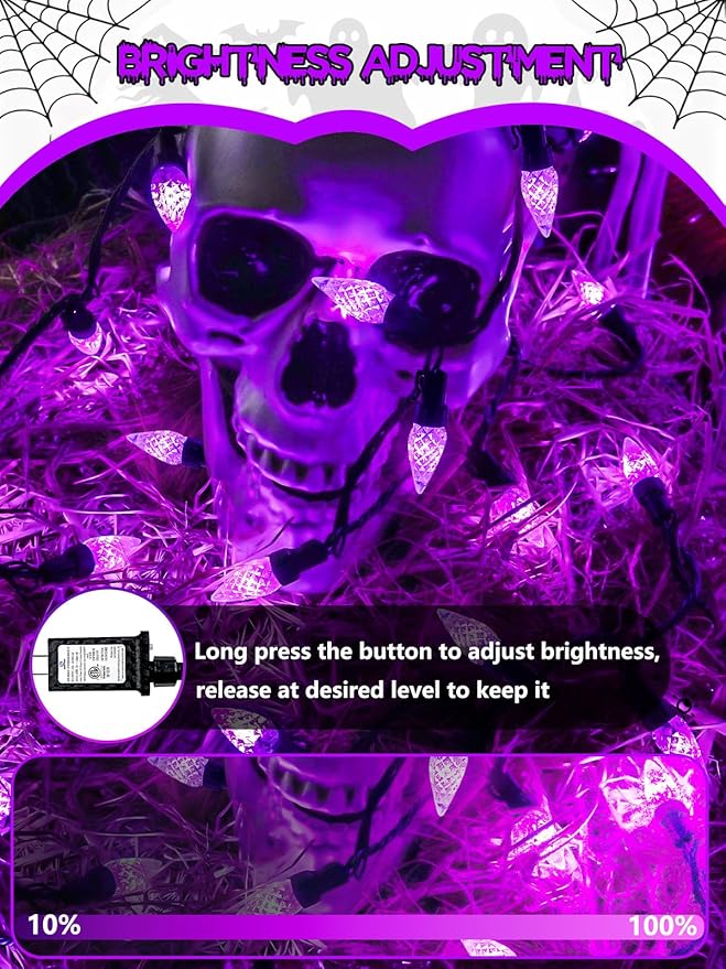 240 LED 78FT C6 Christmas String Lights, Super Long Christmas Lights Outdoor Indoor with 13 Modes & Timer, Waterproof Fairy Twinkle Light Plug in for Tree Yard House Horror Party Decorations (Purple)