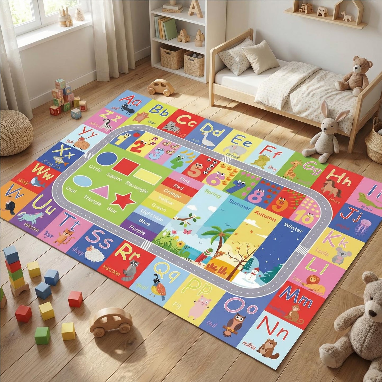 nanshiba ABC Kids Rug, 59" x 39.4" Alphabet Non-Slip Floor Mat
