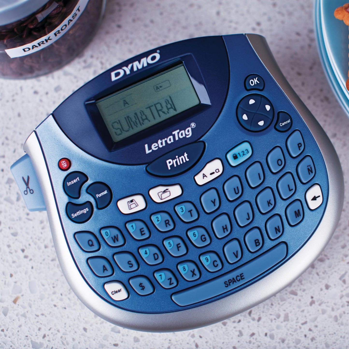 DYMO LetraTag Bundle, Handheld 100T Printer, Portable, QWERTY Keyboard, Includes 13ft Black on White Labels and 13ft Black on Clear Labels - Home Organization, Crafting, Labeling