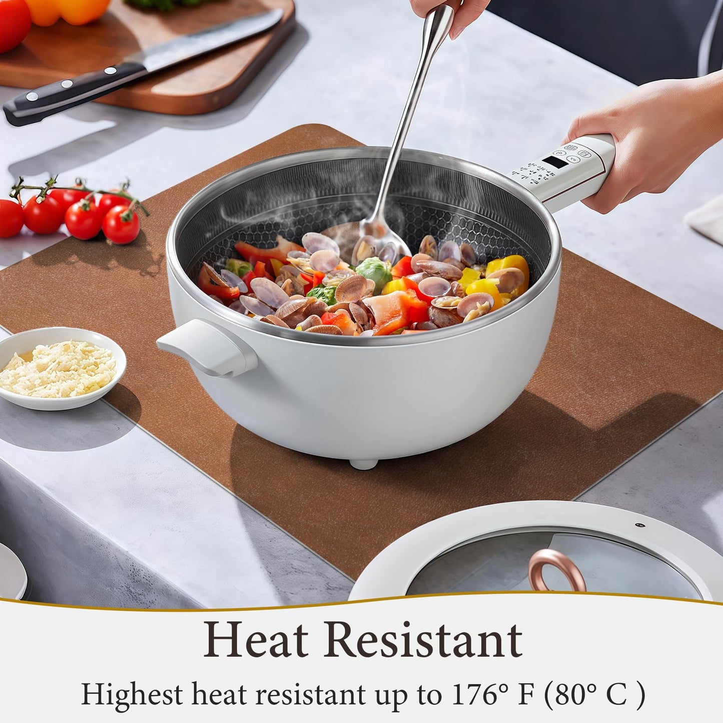 Vinyl Placemats Set of 6-12x17 Inch - Heat Resistant Washable Place Mats Waterproof Non-Slip Wipeable Table Mats for Dining Table Decor, Indoor/Outdoor Plastic Mat