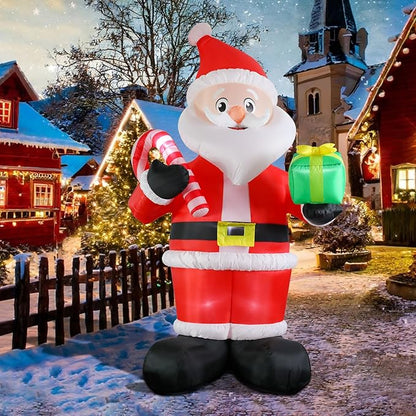 WONDER GARDEN 9.84 FT Christmas Inflatable Outdoor Decorations Christmas Santa Claus Blow Up Yard Decorations with LED Lights for Xmas Holiday Party Garden Patio Lawn Decor