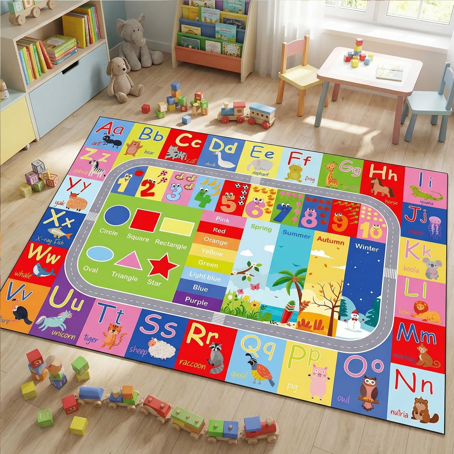 nanshiba ABC Kids Rug, 59" x 39.4" Alphabet Non-Slip Floor Mat