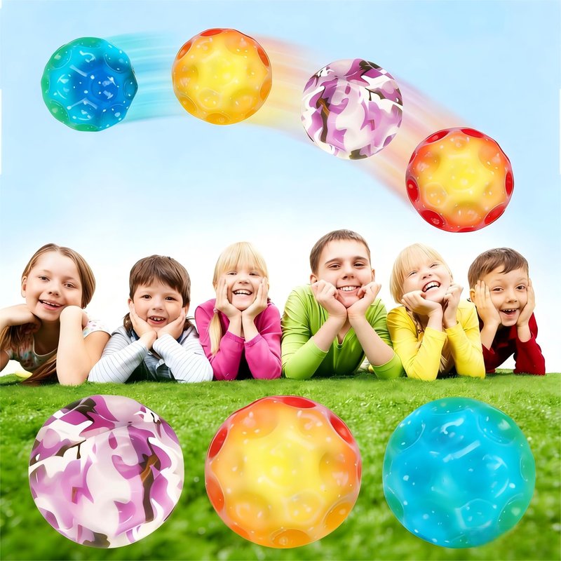 TYLIN Bouncy Moon Ball - High Bounce Space Moon Ball, Durable PU Foam Toy for Kids, Teens, All Ages - Indoor & Outdoor Play, Party Favors （12 Pack）